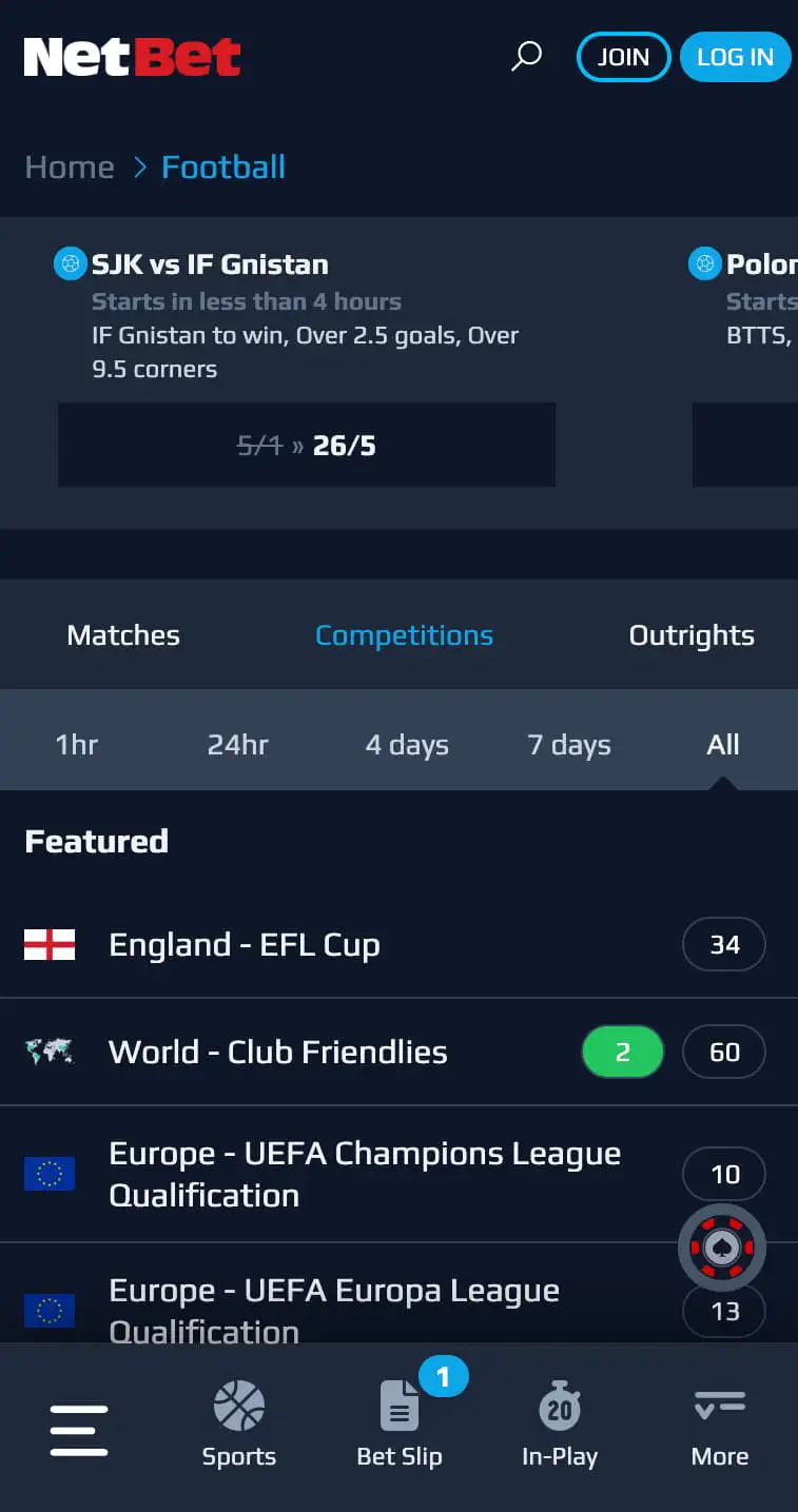NetBet sign-up promotion