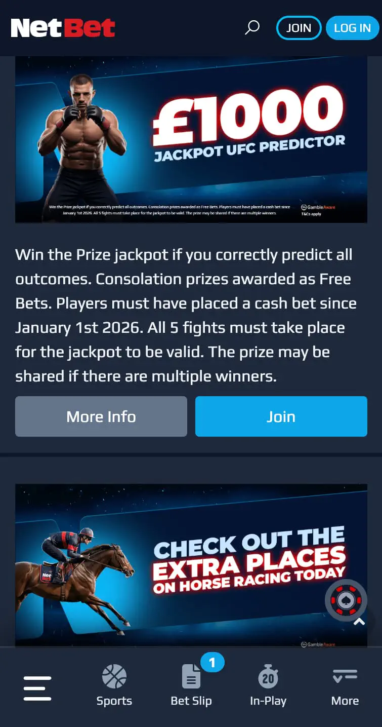 NetBet offers
