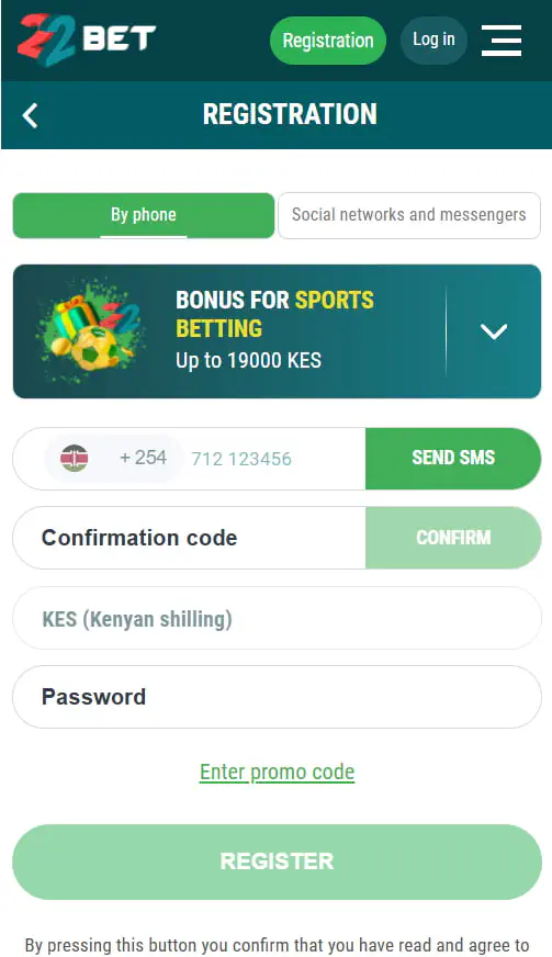 22Bet Registration