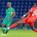 Gaborone United players perform a mysterious ritual ahead of their match against Young Africans in the CAF Champions League