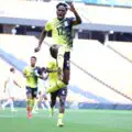 James Bogere opens the scoring for Uganda against DR Congo