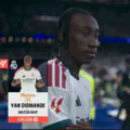 Le jeune talent ivoirien Yan Diomande élu homme du match lors de la victoire 1-0 du Real Madrid contre Villarreal