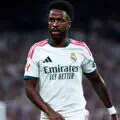 Not guilty? Vinicius claims the hair pull on Saliba was a pure accident