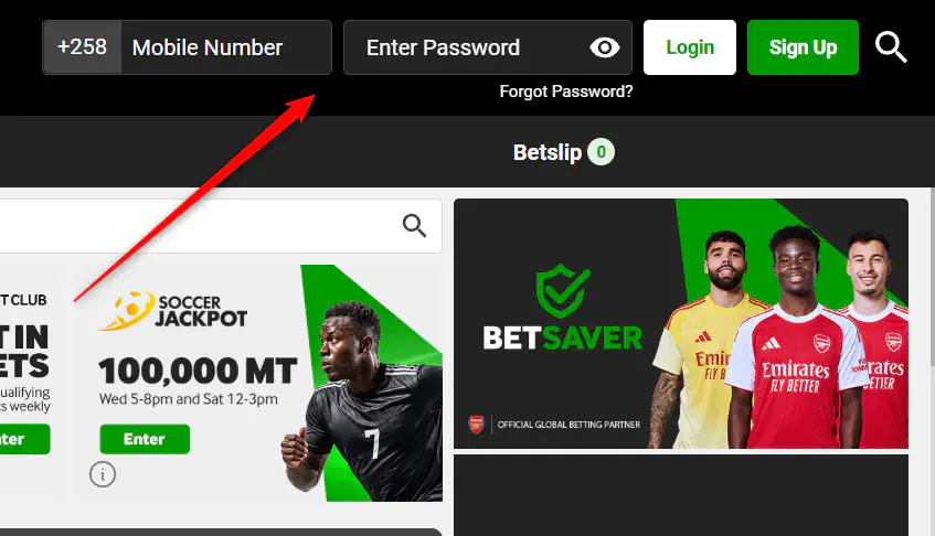 Betway MZ Login