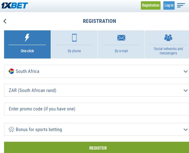 Registration process via application