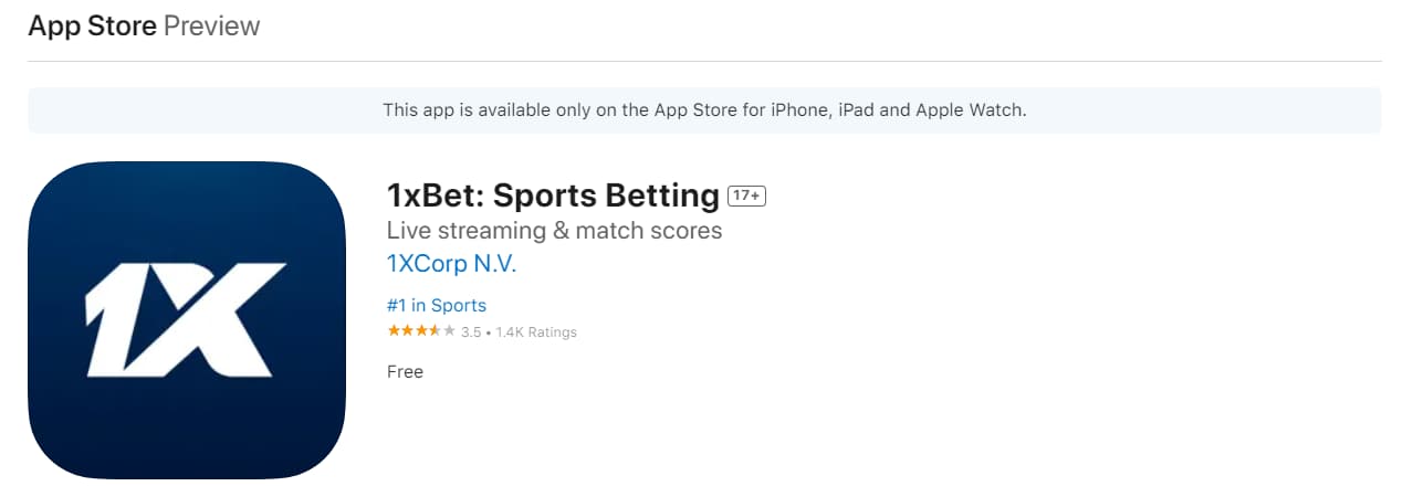 1xbet in App Store