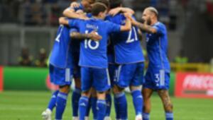 The Italian national team defeated Ukraine at San Siro
