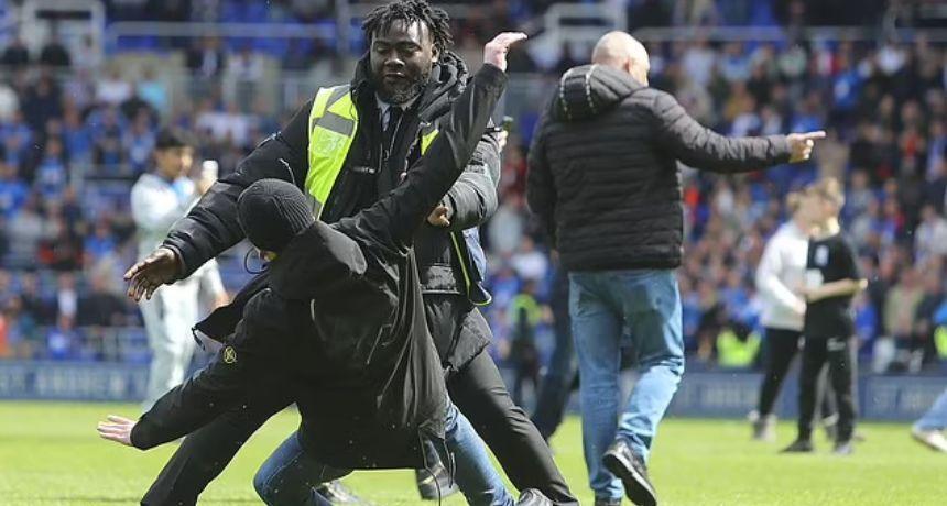 Birmingham fans clashed with stewards after the team's relegation to League One