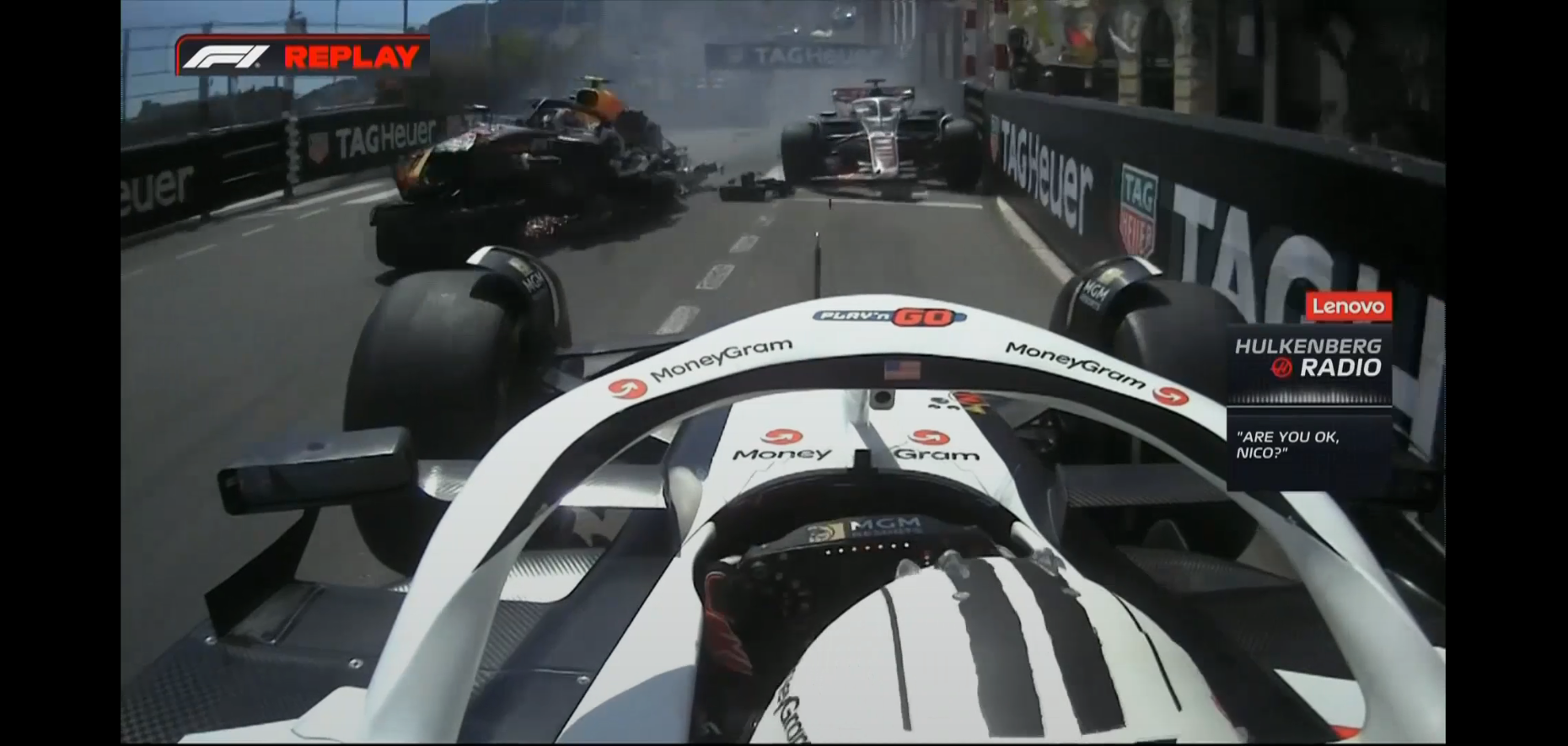 Sergio Perez and Kevin Magnussen